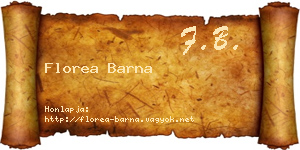 Florea Barna névjegykártya